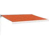 vidaXL Luifel uittrekbaar 3,5x2,5 m stof en aluminium oranje en bruin