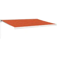 vidaXL Luifel uittrekbaar 4,5x3 m stof en aluminium oranje en bruin