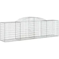 vidaXL Gabion met hoge boog, 300x50x80/100 cm, verzinkt staal
