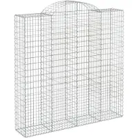 vidaXL Gabion met hoge boog, 200x50x200/220 cm, verzinkt staal