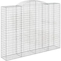 vidaXL Gabion met hoge boog, 300x50x220/240 cm, verzinkt staal