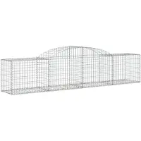 vidaXL Gabion met hoge boog, 300x50x60/80 cm, verzinkt staal