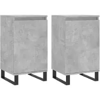 vidaXL Dressoirs 2 st 40x35x70 cm bewerkt hout betongrijs