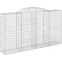 vidaXL Gabion met hoge boog, 300x50x160/180 cm, verzinkt staal