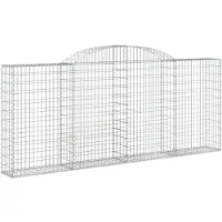 vidaXL Gabion met hoge boog, 300x30x120/140 cm, verzinkt staal