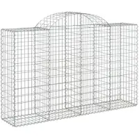 vidaXL Gabion met hoge boog, 200x50x120/140 cm, verzinkt staal