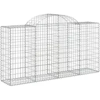 vidaXL Gabion met hoge boog, 200x50x100/120 cm, verzinkt staal