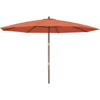 vidaXL Parasol met houten paal 400x273 cm terracottakleurig