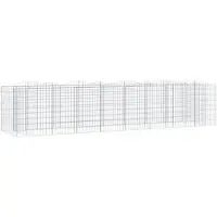 vidaXL Gabionen-verhoging met boogvorm, 400x100x100 cm, verzinkt staal