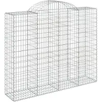 vidaXL Gabion met hoge boog, 200x50x160/180 cm, verzinkt staal