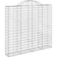 vidaXL Gabion met hoge boog, 200x50x180/200 cm, verzinkt staal
