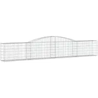 vidaXL Gabion met hoge boog, 400x30x60/80 cm, verzinkt staal