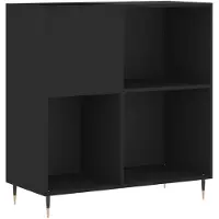 vidaXL Platenkast 84,5x38x89 cm bewerkt hout zwart
