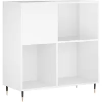 vidaXL Platenkast 84,5x38x89 cm bewerkt hout hoogglans wit