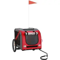 vidaXL Hondenfietstrailer oxford stof en ijzer rood en grijs