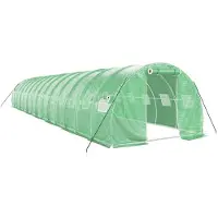 vidaXL Tuinkas met stalen frame 42 m² 14x3x2 m groen
