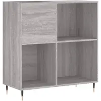 vidaXL Platenkast 84,5x38x89 cm bewerkt hout grijs sonoma eikenkleurig