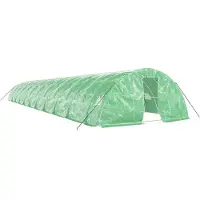 vidaXL Kas met stalen frame, groen, 110 m², 22x5x2,3 meter