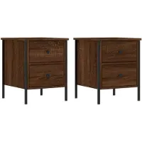 vidaXL Nachtkastjes 2 st 40x42x50 cm bewerkt hout bruin eikenkleur