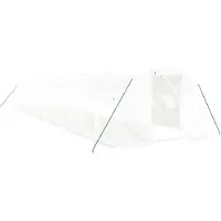 vidaXL Tuinkas met stalen frame 48 m² 16x3x2 m wit