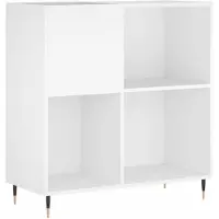 vidaXL Platenkast 84,5x38x89 cm bewerkt hout wit