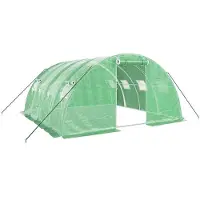 vidaXL Tuinkas met stalen frame 16 m² 4x4x2 m groen