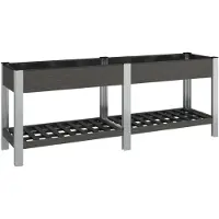 vidaXL Plantenbak verhoogd met schap 200x50x75 cm HKC grijs