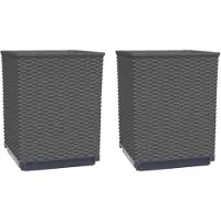 vidaXL Plantenbakken 2 st 30x30x37 cm polypropeen zwart