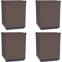 vidaXL Plantenbakken 4 st 30x30x37 cm polypropeen bruin