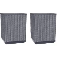 vidaXL Plantenbakken 2 st 30x30x37 cm polypropeen blauwgrijs