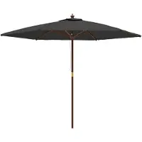 vidaXL Parasol met houten mast, antraciet, 299x240 cm