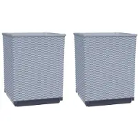 vidaXL Plantenbakken 2 st 30x30x37 cm polypropeen lichtgrijs