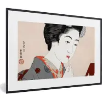 PosterMonkey Fotolijst incl. Poster - Vrouw - Make up - Japans - Vintage - 90x60 cm - Posterlijst