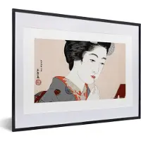 PosterMonkey Fotolijst incl. Poster - Vrouw - Make up - Japans - Vintage - 40x30 cm - Posterlijst