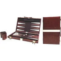 HOT Games Backgammon Koffer Bruin