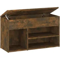vidaXL Schoenenbankje 80x30x45 cm bewerkt hout gerookt eikenkleurig