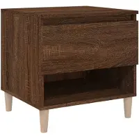 vidaXL Nachtkastje 50x46x50 cm bewerkt hout bruin eikenkleur