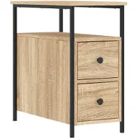 vidaXL Nachtkastje 30x60x60 cm bewerkt hout sonoma eikenkleurig