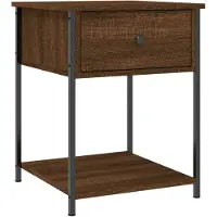 vidaXL Nachtkastje 44x45x58 cm bewerkt hout bruin eikenkleur