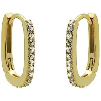 Karma Oorringen hoop ovaal goud Crystal