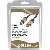 Roline USB-A naar USB-B kabel - USB3.0 - tot 2A / zwart - 1,8 meter