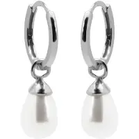 Karma Oorhangers Oorhangers pearl drop Zilver