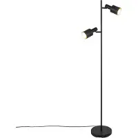 QAZQA Smart vloerlamp zwart incl. 2 Wifi A60 - Stijn