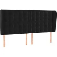 vidaXL Hoofdbord met randen 163x23x118/128 cm fluweel zwart