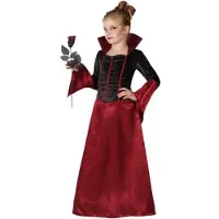 Atosa Zwart en rood vampieren kostuum voor meisjes - Kinderkostuums - 152/158