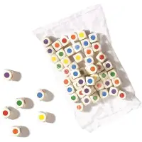 Philos Kleuren Dobbelsteen Hout Set, 6 Stippen, 16 mm (12 stuks)