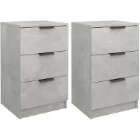 vidaXL Nachtkastjes 2 st 40x36x65 cm betongrijs