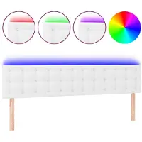 vidaXL Hoofdbord LED 160x5x78/88 cm kunstleer wit