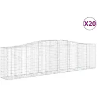 vidaXL Schanskorven 20 st gewelfd 400x50x100/120 cm ijzer