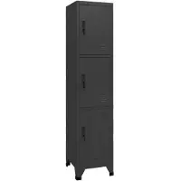 vidaXL - Lockerkast - 38x45x180 - cm - staal - antracietkleurig